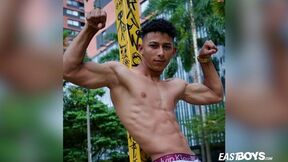 Fantastic Latino boy Marcus Brown with ripped muscles