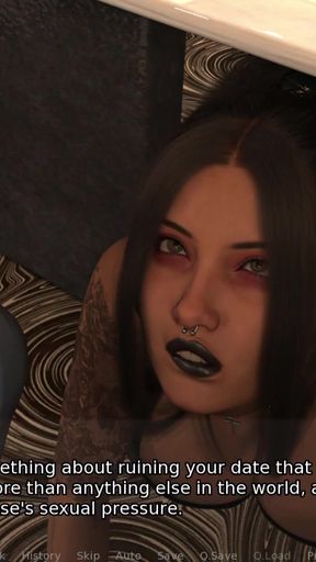 Thrilling moment from &quot;Chubby Goth With Huge Boobs Playing With Hot BBW MILF Landlady - Blacked House 10 3D Porn Game&quot;