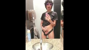Stroking in a public douche! I expect they don't find me!