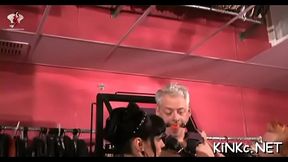 Chick makes slave waiter on her