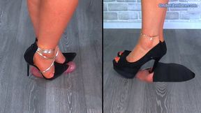 Goddess Amber & Miss Lucy - Trampling The Cum From Your Cock & Balls Under Our Suede Stiletto Heels - 195 Split Cam - Multi Trample CBT Trampling Ballbusting Crush Crushing Face Standing Busting Foot Feet Shoe Heel Gagging Worship Fetish Shoejob Foo