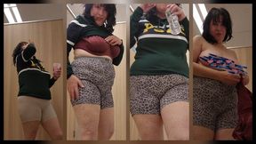 FITTING ROOM FUN BLOWING BUBBLES TRYING ON BRAS SHORTS POLO SWEATSHIRT and FARTING ON YOU