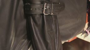Trapped All Night in the Leather Bondage Bag – Tape Gagged + Gwendoline Hood Sealed, Taped Vibrator Humming Inside