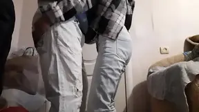 Married lesbian gifriends secretly have sex while their husbands watch football in the next room