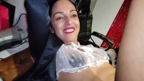 Wife Fucked In The Reception Of A Swinger Club, Black Halloween Evening