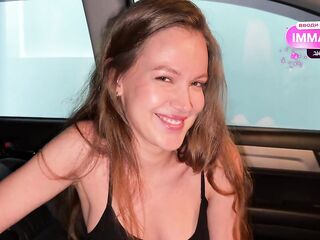 Cheating on her spouse. Old allies lastly had sex. Car sex. POV