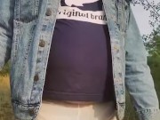 walking naked in see-through shorts