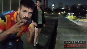 Two brazilian guys having outdoor sex in public