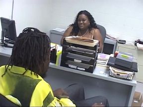 Fat girl gets put over a table and fucked doggy style