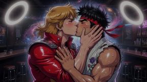 Ken and Ryu Making Out (ai)