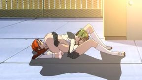 Horny anime lesbian teens skip class to lick pussy