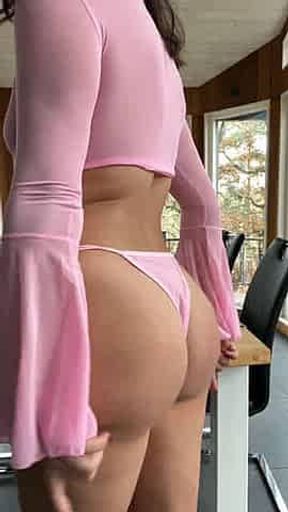 Slimthick Wife in Sheer Lingerie Phat Ass Tease
