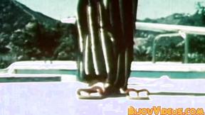 Bushy mature muscle gay studs indulges in deep throating & fucking