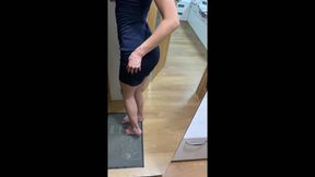 Sexy Girl in New Dress Dances &amp; Masturbates Doggystyle