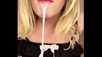 Chastity Sissy Throat Training And Plapping Orgasm - Huge Cum Squirt And Swallow Jessica Blooom