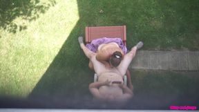 Backyard Blowjob's - A View From Above As Missy Sucks George's Cock