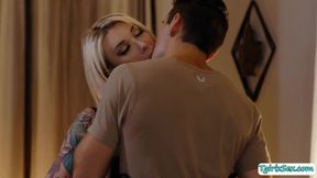 Gorgeous shemale Aubrey Kate licked and butt fucked by big dick