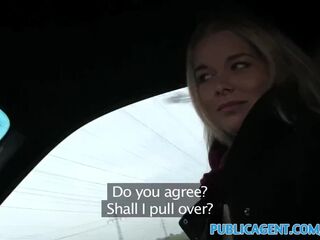 PublicAgent Golden-haired teen hitch hiker picked up and drilled