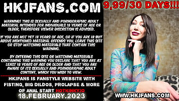Hotkinkyjo take in her ruined asshole rubber fist from mrhankeys, self anal fisting &amp_ prolapse