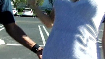 Lake Russell Swallows Cum After Interracial Blowjob