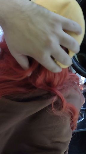 Sucking Uber driver in his car   Clip 1
