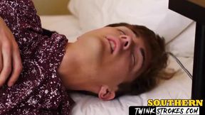 Cutie grips his partner's balls and sucks his shaft with hunger
