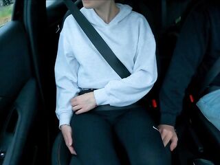 After the driving lesson, things got hawt inside the car