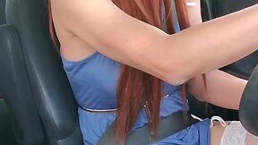 Sissy bess interrupted during attempted car orgasm