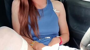 Sissy bess interrupted during attempted car orgasm