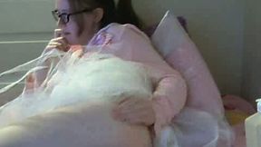 Nerdy pale skin princess exposes her tits and masturbates on webcam