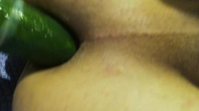 Anal masturbation cucumber