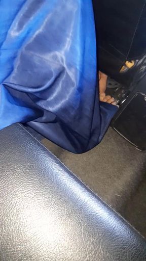 Crossdresser Masturbating Wearing Shiny Skirt