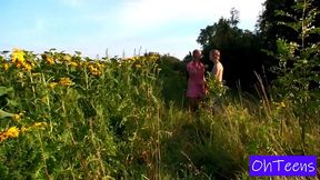 Kitty and Mark in a Sunflower Field