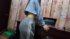 Dainty Colombian secretary gets her big booty fucked in doggystyle