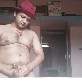 Indian Desi girl type boy is massaging her sexy testicle and penis