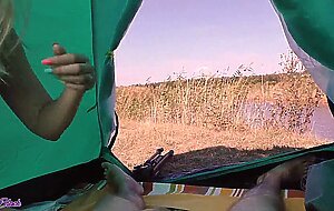 Risky outdoor blowjob by cute girl - letty black