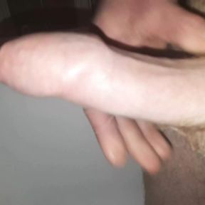 my uncut cock shooting its load