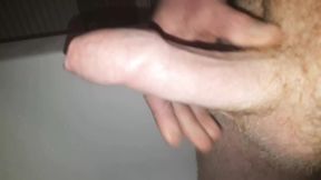 my uncut cock shooting its load