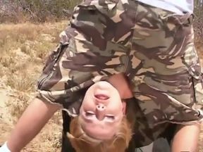 Hot blonde outdoors