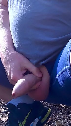 Spectacular moment from &quot;Out for a long walk with my cock flopping around out of my shorts&quot;