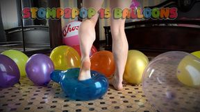 Barefoot Balloon Torment: Squeezing & Popping 15 Baby Balloons One By One! (Stomp2Pop)