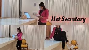 Secretary uses vibrator during work hours