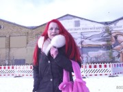 GERMAN SCOUT - Reife deutsche Mina Knight bei Strassen Casting in Berlin AO gefickt