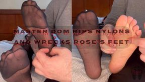 Master Dom Rips Nylons And Wrecks Rose’s Feet