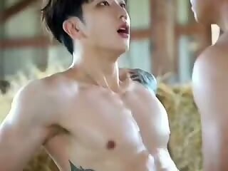 The debauched behavior of a typical handsome Korean man on a farm.