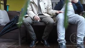 a bench encounter turns into a public piss humiliation