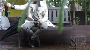 a bench encounter turns into a public piss humiliation