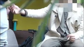 a bench encounter turns into a public piss humiliation