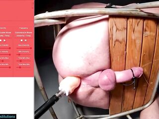 Avid Edging Punishment - Restrained On the Impalement Chair Estim Electro Shlong Stimultion and Anal sex tool Prostate Milking Precum Trickling Jizz flow Ruined