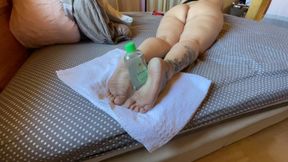 Quick & intense solefuck on bootymammona soles